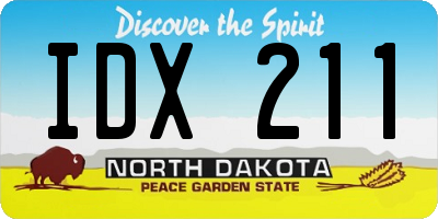 ND license plate IDX211