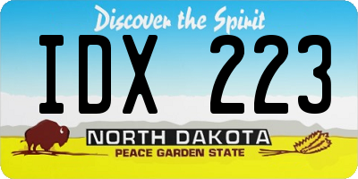 ND license plate IDX223