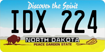 ND license plate IDX224