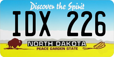 ND license plate IDX226