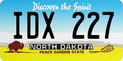 ND license plate IDX227