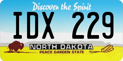 ND license plate IDX229