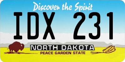 ND license plate IDX231