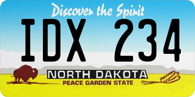ND license plate IDX234