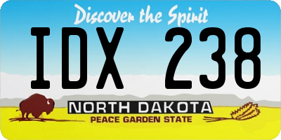 ND license plate IDX238