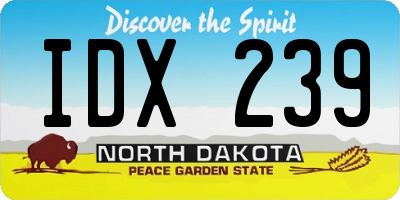 ND license plate IDX239