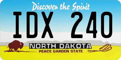 ND license plate IDX240