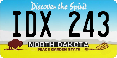 ND license plate IDX243