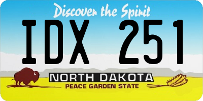 ND license plate IDX251