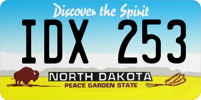 ND license plate IDX253