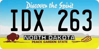 ND license plate IDX263