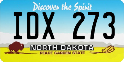 ND license plate IDX273