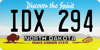 ND license plate IDX294