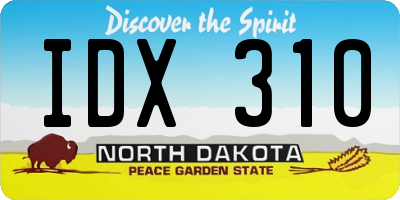 ND license plate IDX310