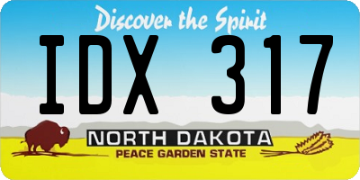 ND license plate IDX317