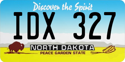 ND license plate IDX327