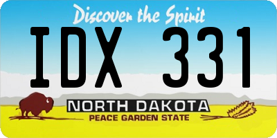 ND license plate IDX331