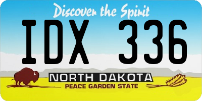 ND license plate IDX336