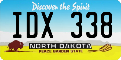 ND license plate IDX338