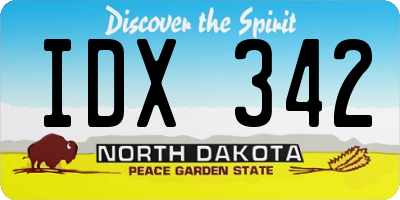 ND license plate IDX342