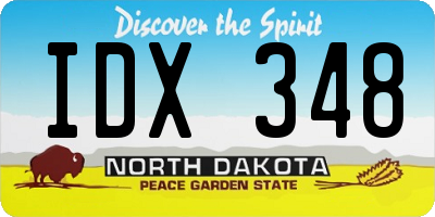 ND license plate IDX348