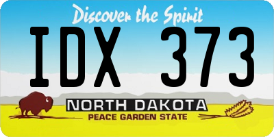 ND license plate IDX373
