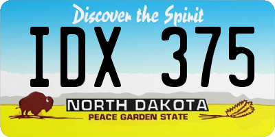 ND license plate IDX375