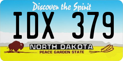 ND license plate IDX379