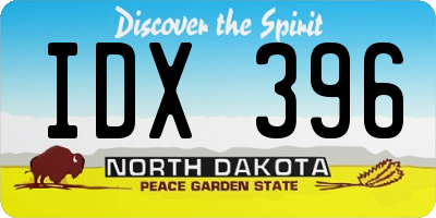 ND license plate IDX396