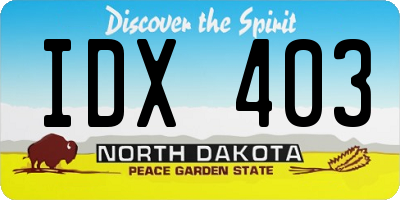 ND license plate IDX403