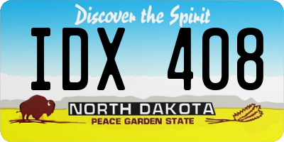ND license plate IDX408