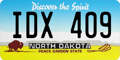 ND license plate IDX409