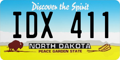 ND license plate IDX411