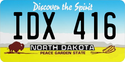 ND license plate IDX416