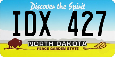 ND license plate IDX427
