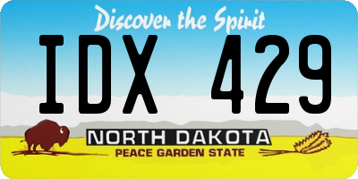 ND license plate IDX429