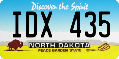 ND license plate IDX435