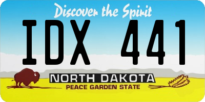 ND license plate IDX441