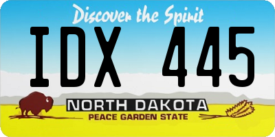 ND license plate IDX445