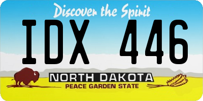 ND license plate IDX446