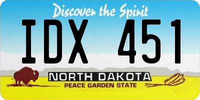 ND license plate IDX451