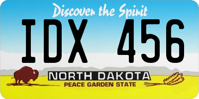 ND license plate IDX456