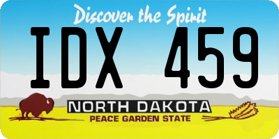 ND license plate IDX459