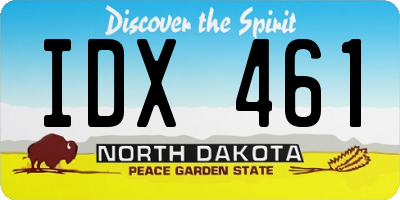 ND license plate IDX461