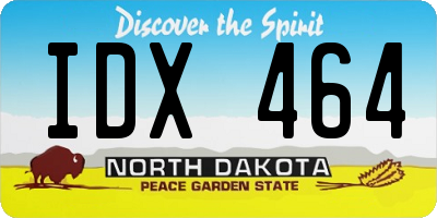 ND license plate IDX464