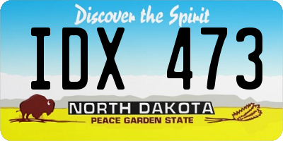 ND license plate IDX473