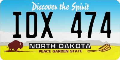 ND license plate IDX474