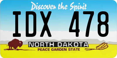ND license plate IDX478