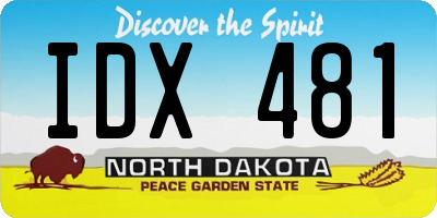 ND license plate IDX481