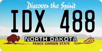 ND license plate IDX488